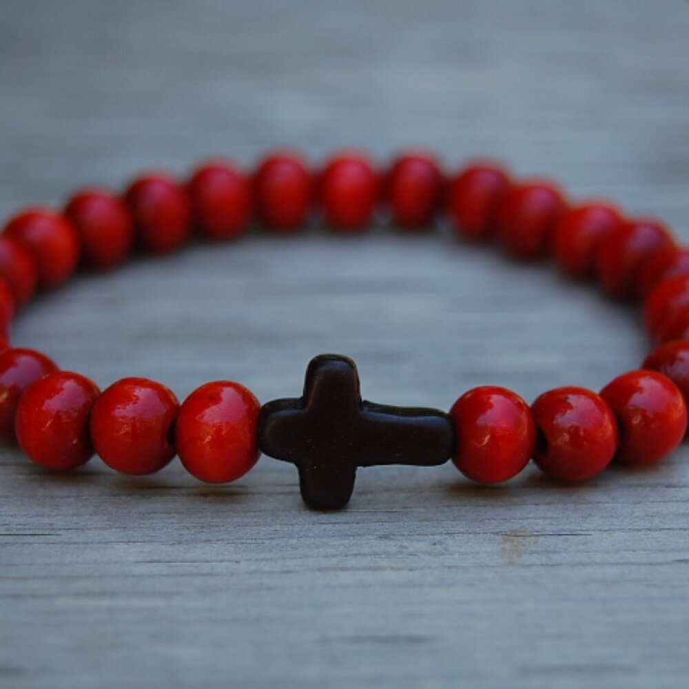 Cross Bracelet,Wooden Bracelet,Cross Wood Bracelet